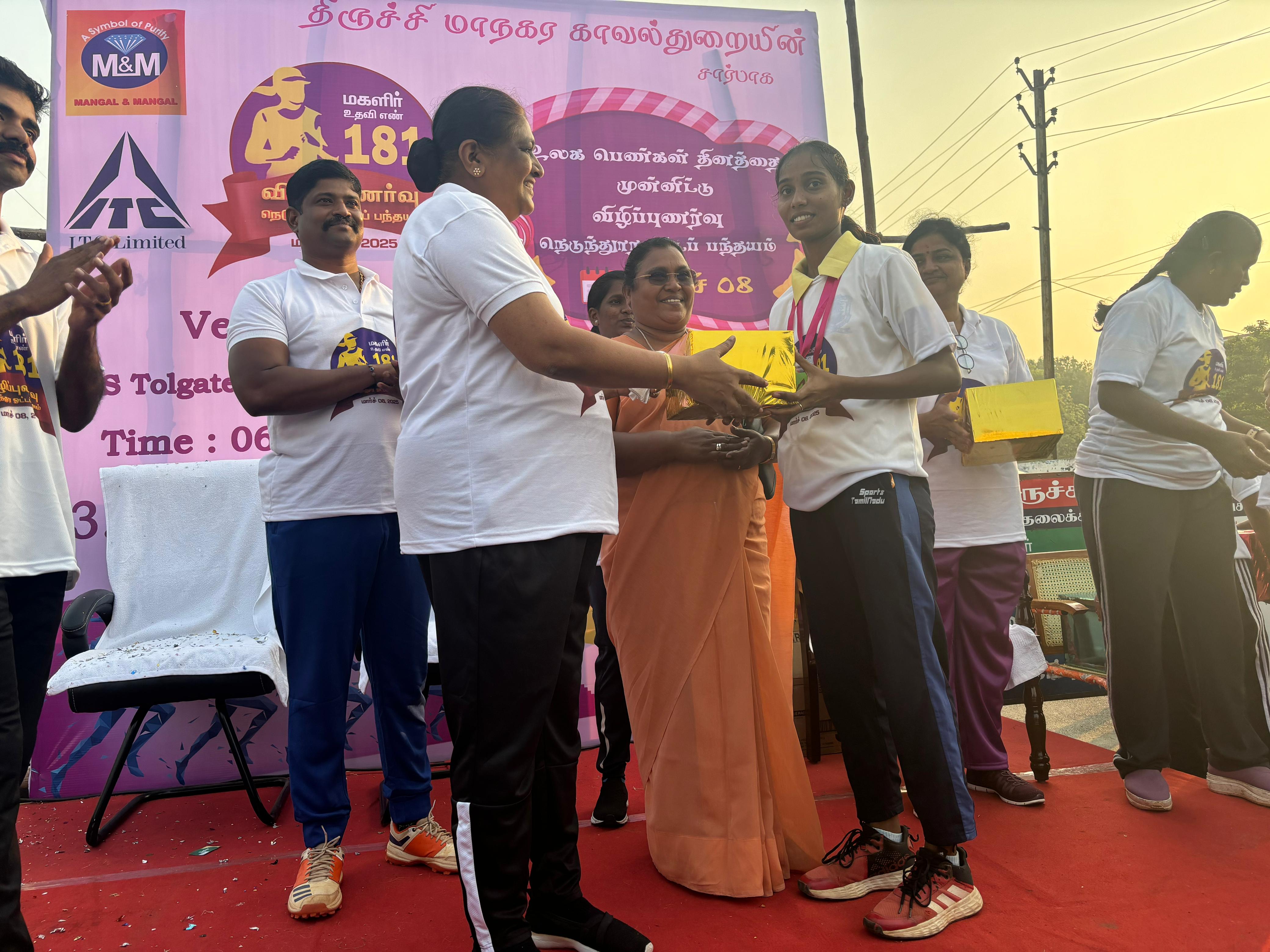 A Marathon Run is Organized Ahead of International Women's Day, Jointly Conducted by the Trichy City Police and Holy Cross College (Autonomous)." - 8th March 2025